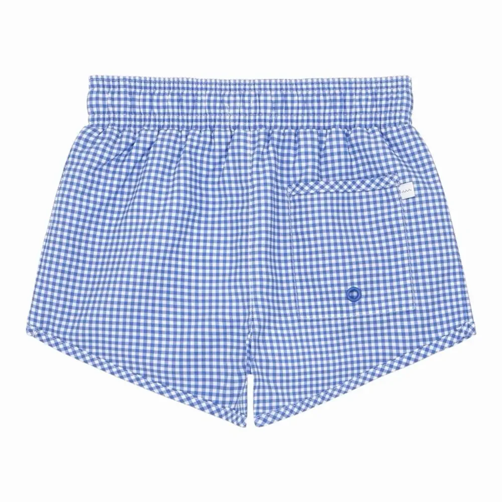 Minnow Boys Swim Sky Blue Gingham Boardie Size 7/8